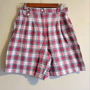 Vintage Plaid Mom Shorts